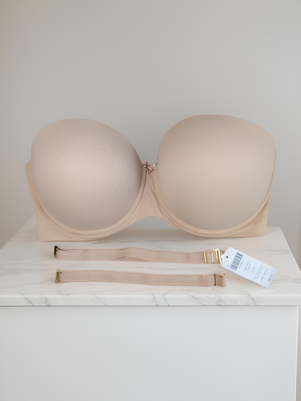 NWT Soma Embraceable Strapless Bra Soft Tan Beige Nude Size 34DDD / 34F